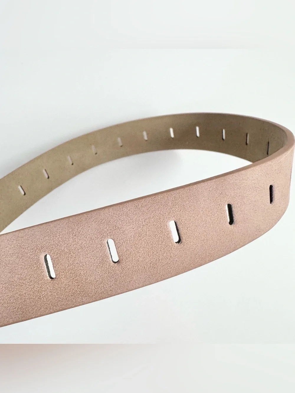 Time and Tru Slotted Faux Suede Belt Blush NWT